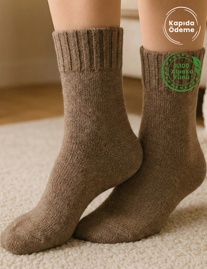 Alpenza Doğal Alpaka Yünlü Kışlık Çorap