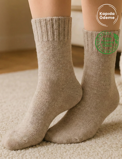 Alpenza Doğal Alpaka Yünlü Kışlık Çorap