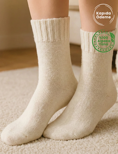 Alpenza Doğal Alpaka Yünlü Kışlık Çorap